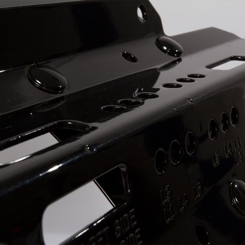 extreme close-up of metal fabricated part
